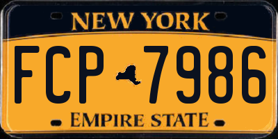 NY license plate FCP7986