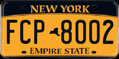 NY license plate FCP8002