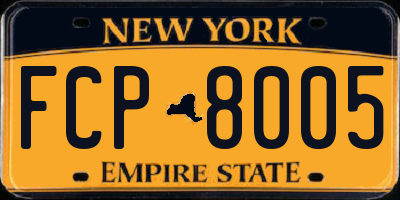 NY license plate FCP8005