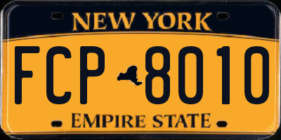 NY license plate FCP8010