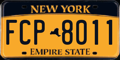 NY license plate FCP8011