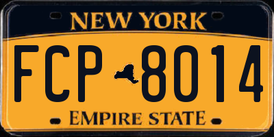 NY license plate FCP8014