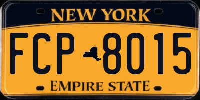 NY license plate FCP8015