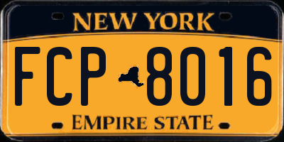 NY license plate FCP8016