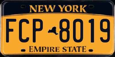 NY license plate FCP8019