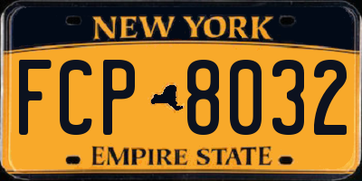 NY license plate FCP8032
