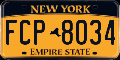 NY license plate FCP8034
