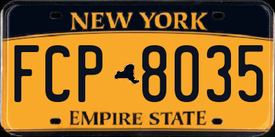 NY license plate FCP8035