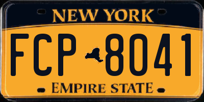 NY license plate FCP8041
