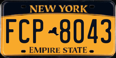 NY license plate FCP8043