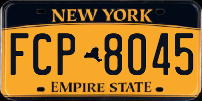 NY license plate FCP8045