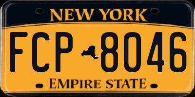 NY license plate FCP8046