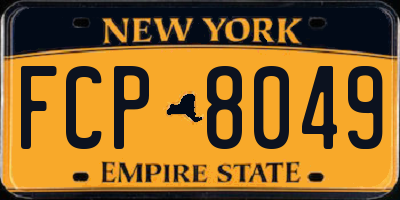 NY license plate FCP8049