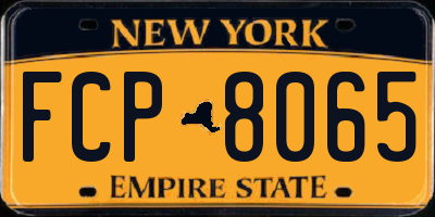 NY license plate FCP8065