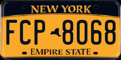 NY license plate FCP8068