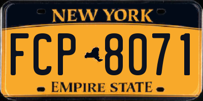 NY license plate FCP8071