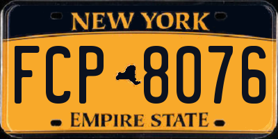 NY license plate FCP8076