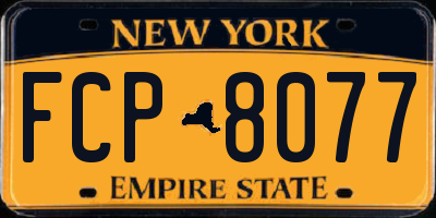 NY license plate FCP8077
