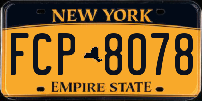 NY license plate FCP8078