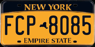 NY license plate FCP8085