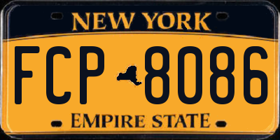 NY license plate FCP8086