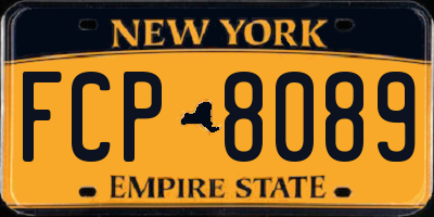 NY license plate FCP8089