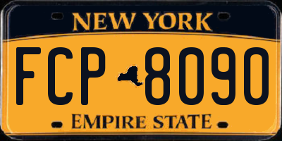 NY license plate FCP8090