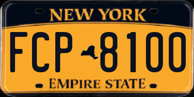 NY license plate FCP8100
