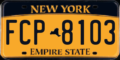 NY license plate FCP8103