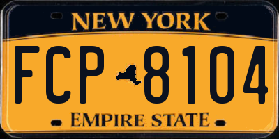 NY license plate FCP8104