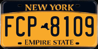 NY license plate FCP8109