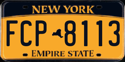 NY license plate FCP8113