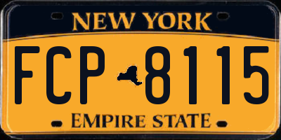 NY license plate FCP8115