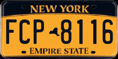 NY license plate FCP8116