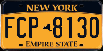NY license plate FCP8130
