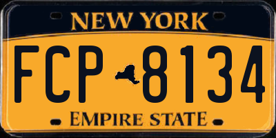 NY license plate FCP8134