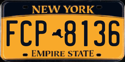 NY license plate FCP8136