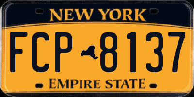 NY license plate FCP8137