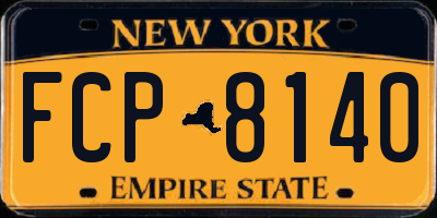 NY license plate FCP8140
