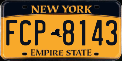 NY license plate FCP8143