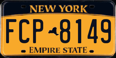 NY license plate FCP8149
