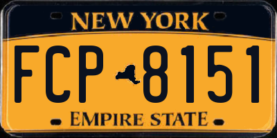 NY license plate FCP8151