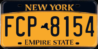 NY license plate FCP8154