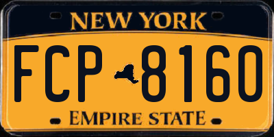 NY license plate FCP8160