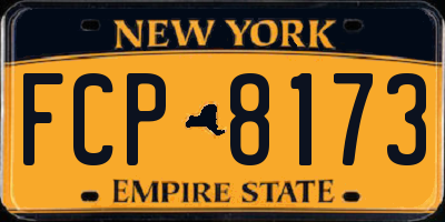 NY license plate FCP8173