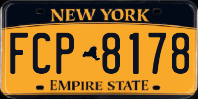 NY license plate FCP8178