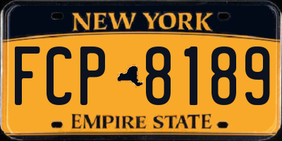 NY license plate FCP8189
