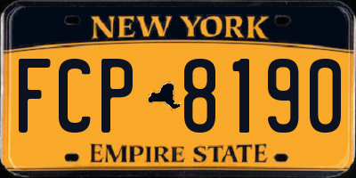 NY license plate FCP8190