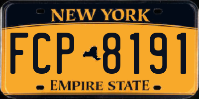 NY license plate FCP8191