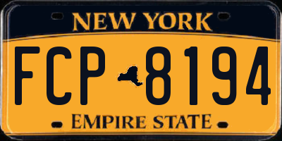 NY license plate FCP8194